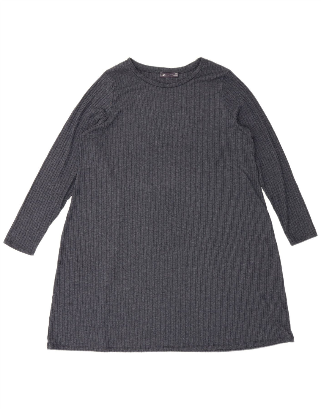 Marks & Spencer Womens Long Sleeve Basic Dress UK 20 2XL Navy Blue