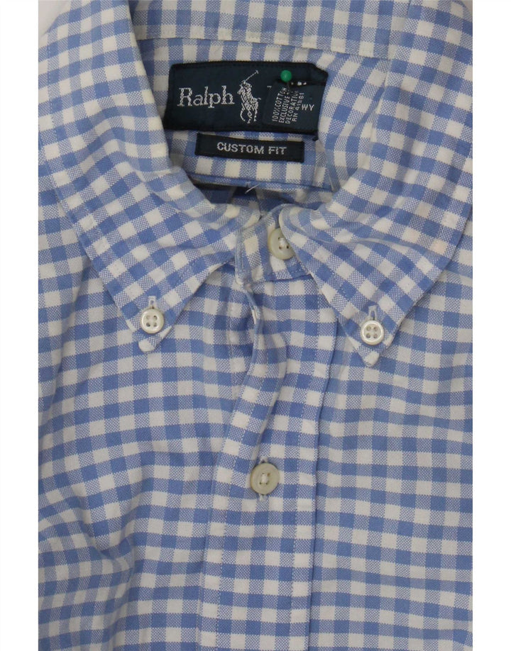 Ralph Lauren Herre Custom Fit skjorte lille blå Gingham bomuld