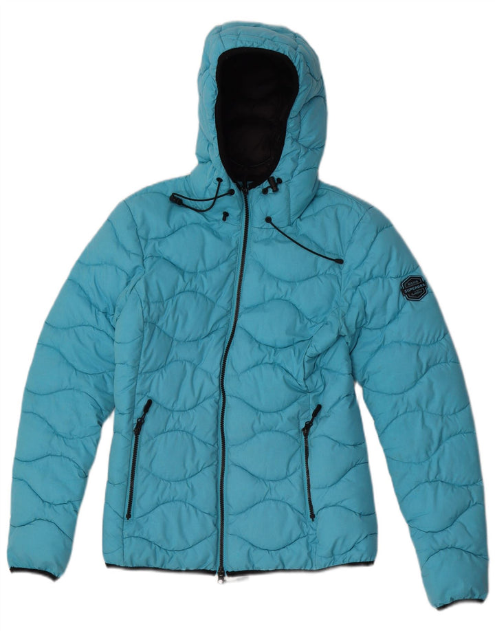 Superdry Polstret hættejakke til kvinder UK 8 Lille blå polyester