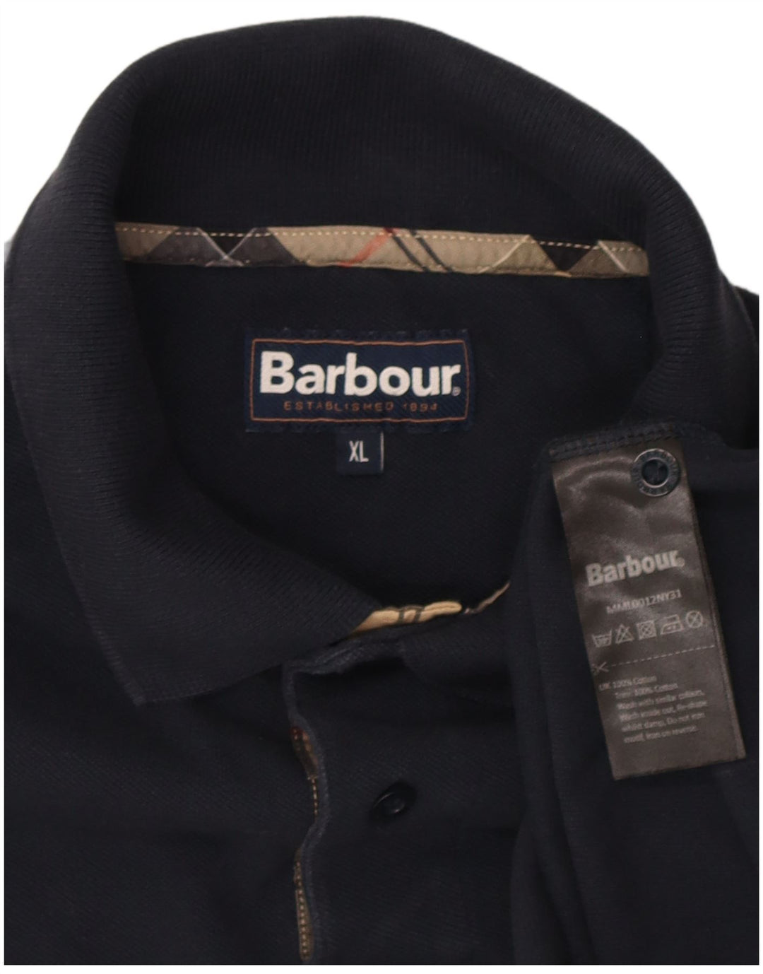 Barbour Mens Polo Shirt XL Navy Blue Cotton