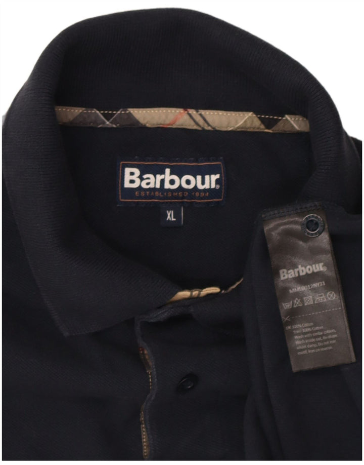 Barbour Mens Polo Shirt XL Navy Blue Cotton