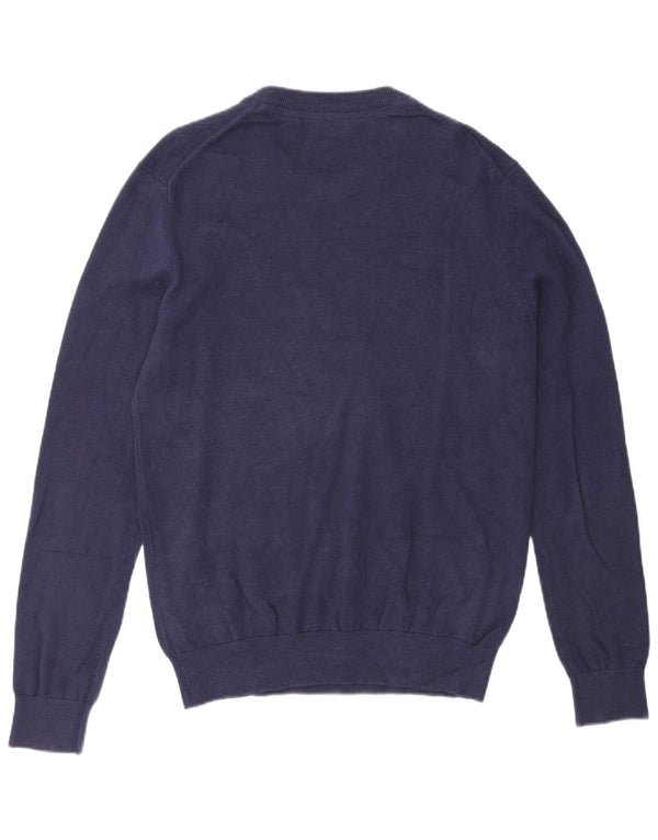 Maglione maglione girocollo da uomo Izod in cotone blu navy medio