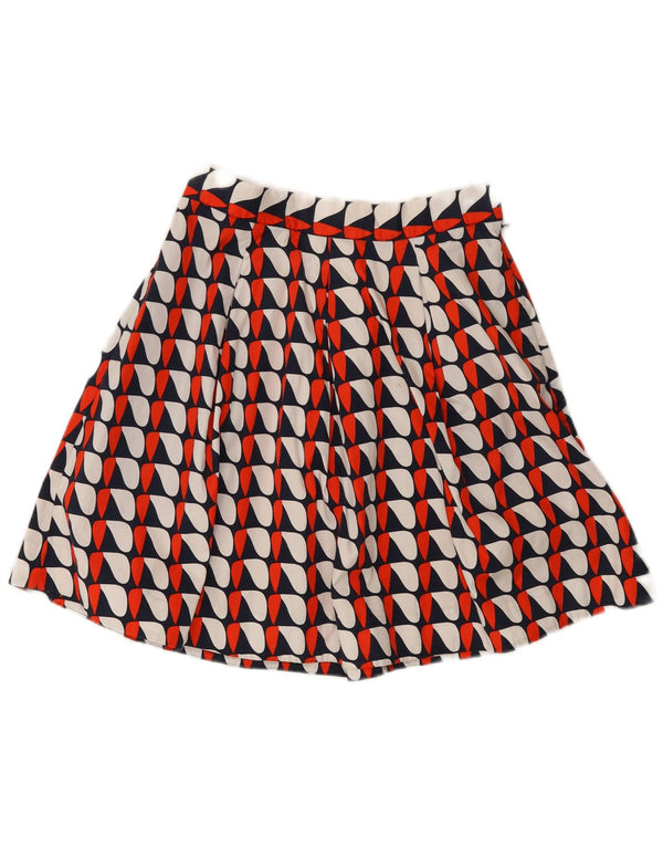 Vintage Womens Abstract Pattern Pleated Mini Skirt W29 Medium Multicoloured