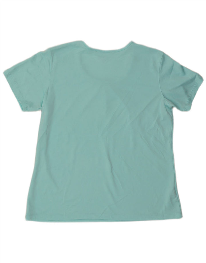 EDDIE BAUER Dame T-Shirt Top UK 18 XL Blå Polyester
