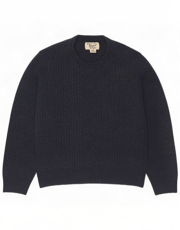 Penguin Maglione girocollo da donna UK 20 2XL Lana blu navy