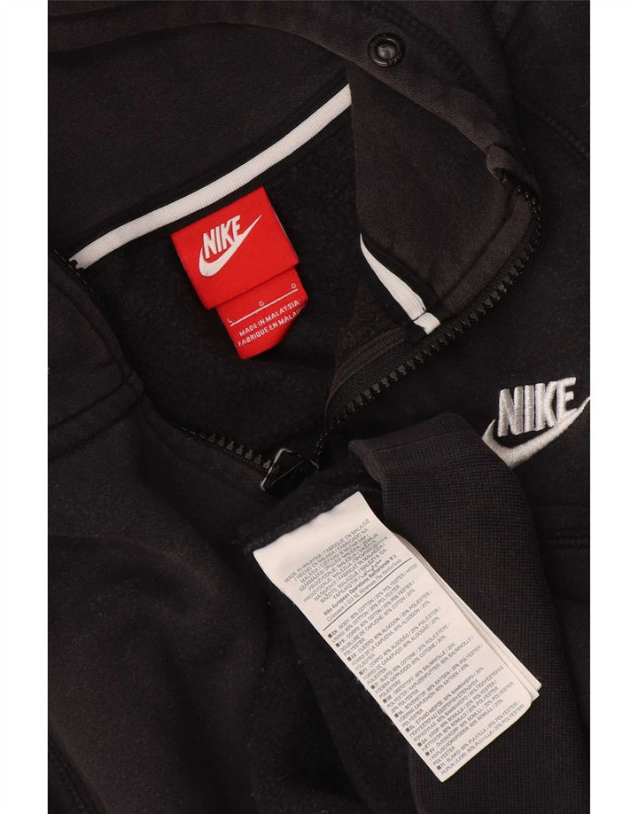Nike Mens Zip Hoodie Sweater Large Black Cotton