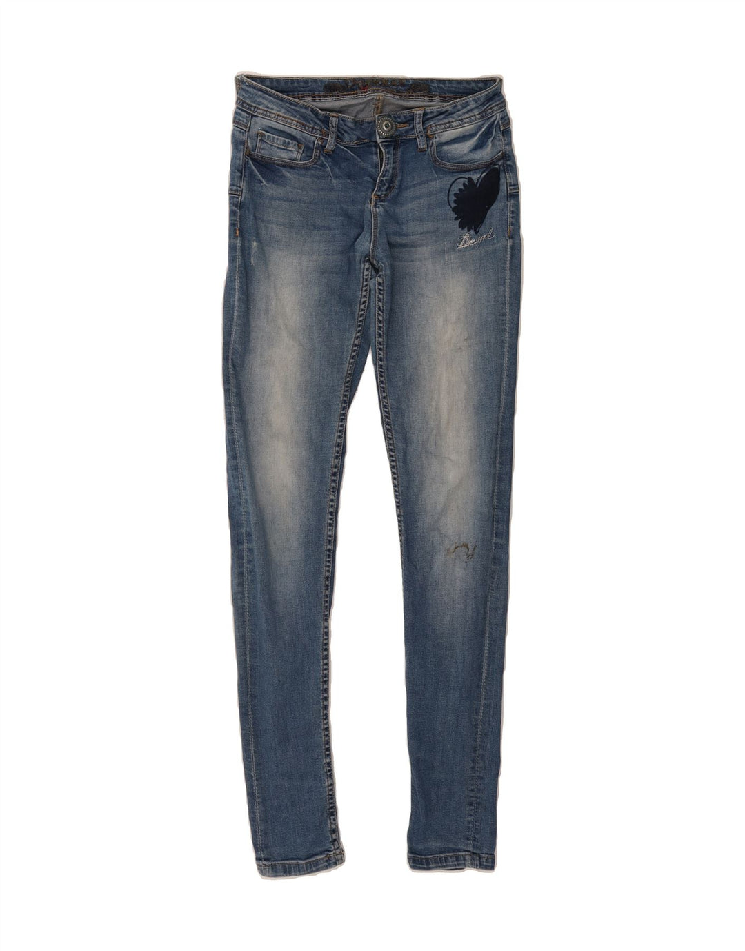 DESIGUAL Womens Skinny Jeans W30 L32 Blue Vintage Desigual and Second-Hand Desigual from Messina Hembry 