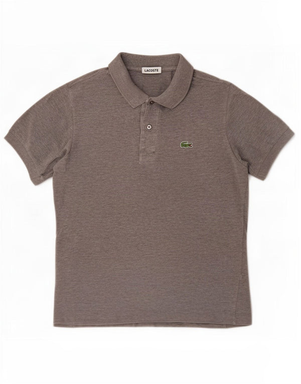 Lacoste Mens Polo Shirt Size 3 Medium Grey Cotton