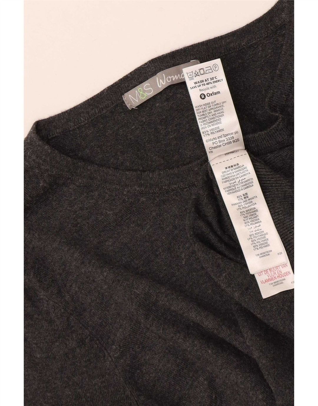Maglione cardigan da donna Marks & Spencer UK 14 Viscosa grigio medio