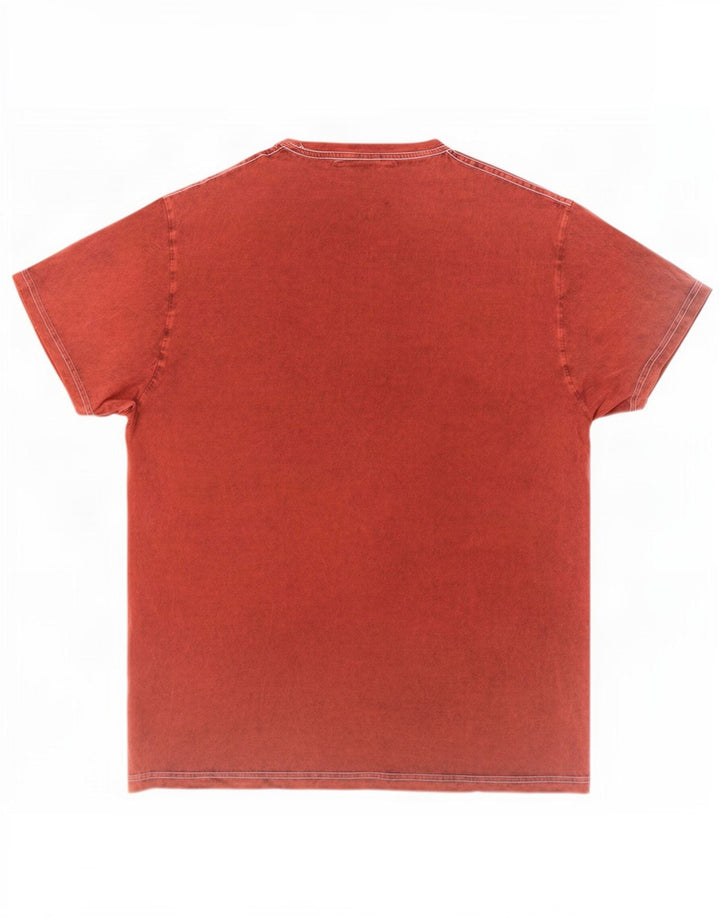 T-shirt męski w stylu vintage, mały, czerwony, bawełniany