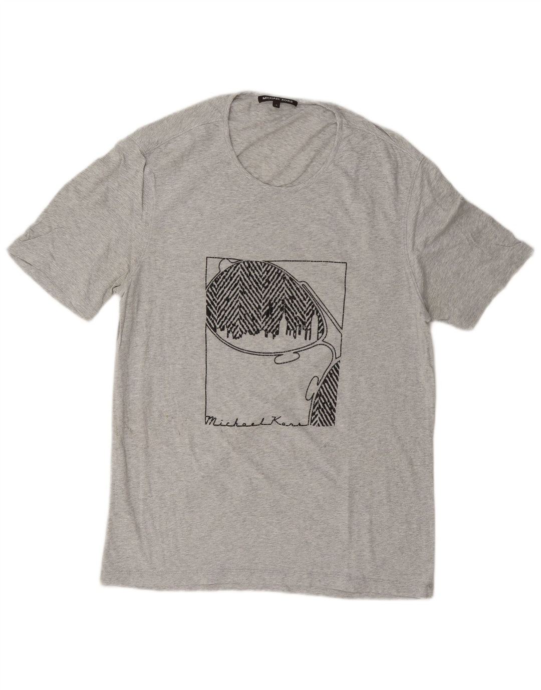 Michael Kors Herre grafisk T-shirt Top Medium Grey Flecked