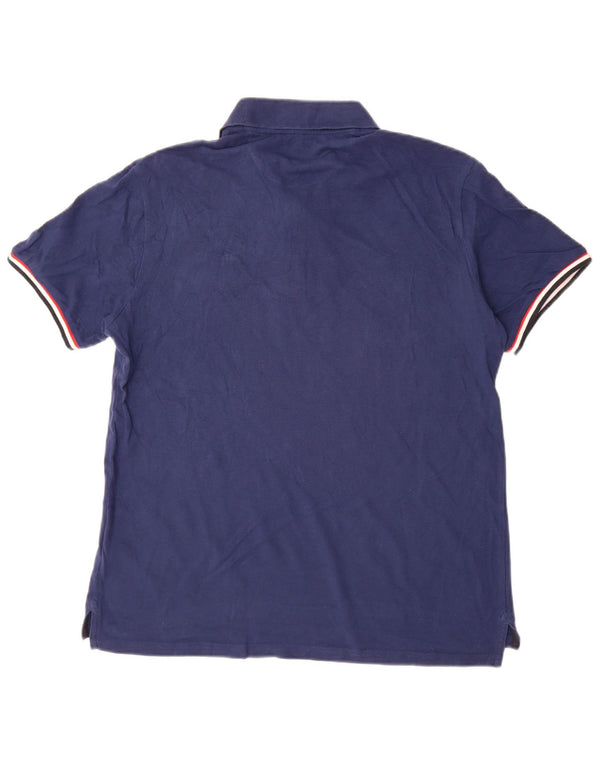 Polo da uomo Champion in cotone a righe medie blu navy