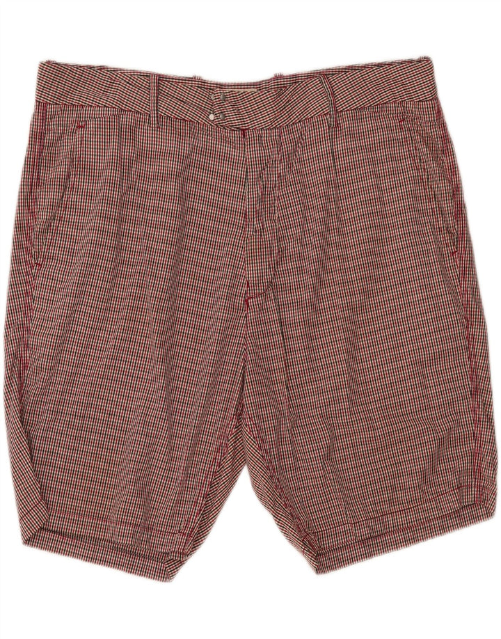 RIFLE Mens Chino Shorts W33 Medium Red Gingham Cotton Vintage Rifle and Second-Hand Rifle from Messina Hembry 
