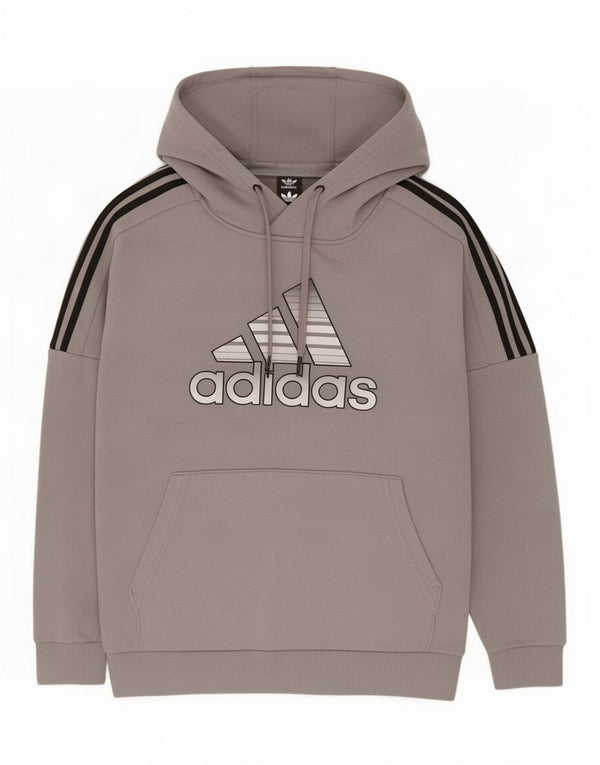 Adidas Grafisk hættetrøje til drenge 13-14 år Grå bomuld