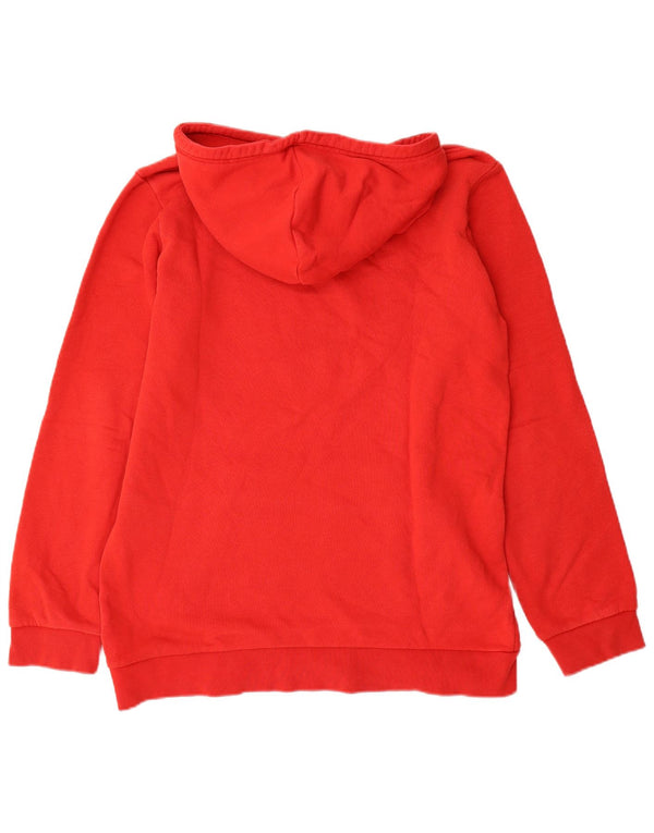 Maglione con cappuccio grafico da uomo Adidas in cotone rosso medio