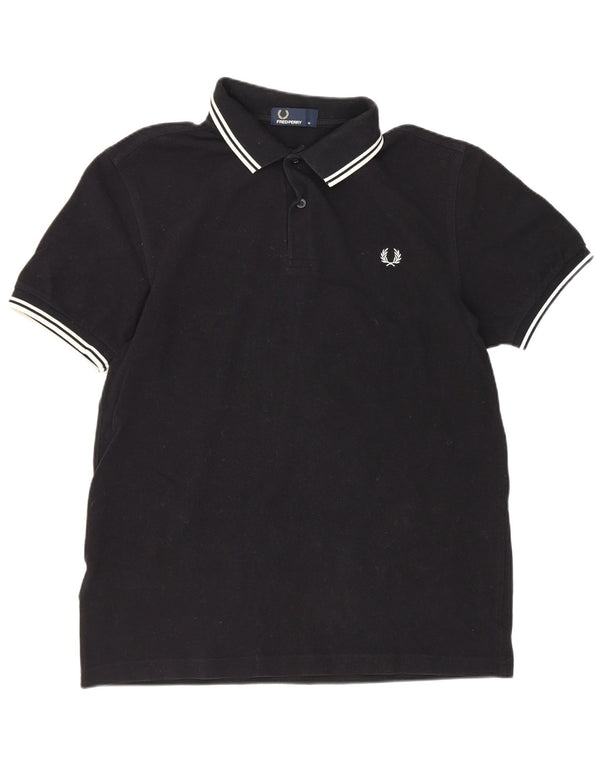 Fred Perry Mens Polo Shirt Medium Black Cotton