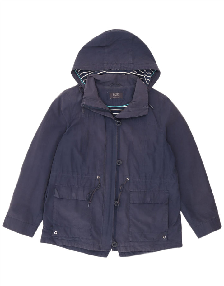 Giacca Parka con cappuccio da donna Marks & Spencer UK 14 Large in poliestere blu navy
