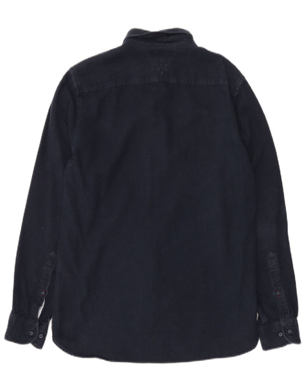 Tommy Hilfiger Mens Regular Fit Flannel Shirt Small Navy Blue Cotton