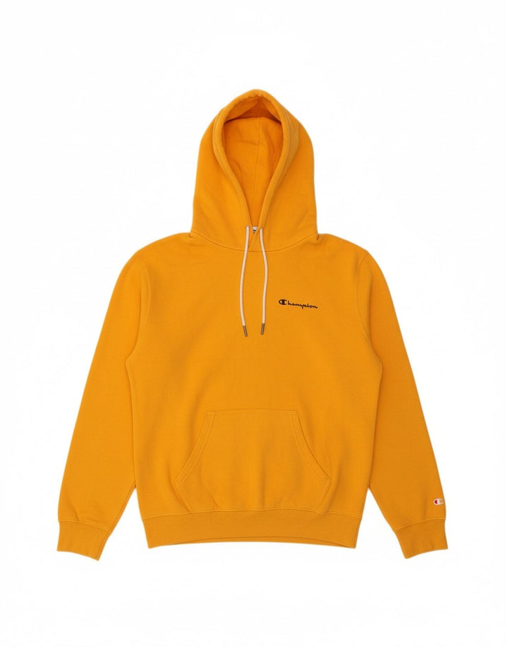 CHAMPION Suéter masculino com capuz pequeno algodão amarelo