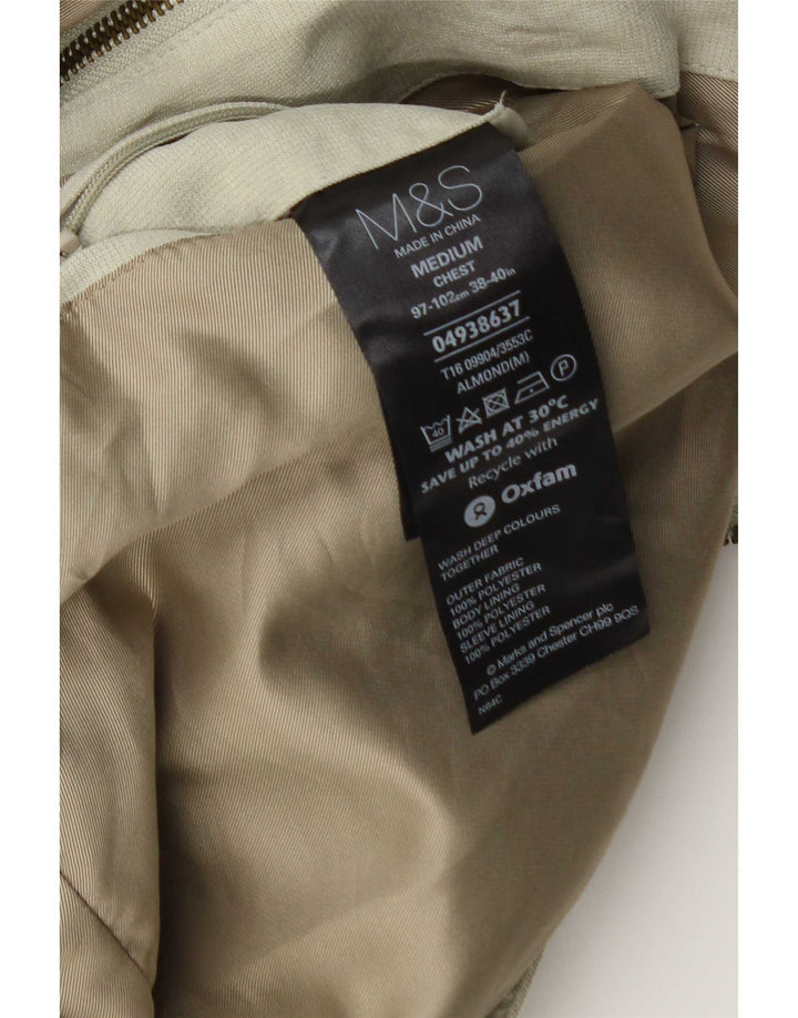 Marks & Spencer Herren Bomberjacke UK 38 Mittelgrünes Polyester