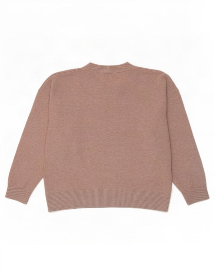 Marks & Spencer Womens V-Neck Jumper Sweater UK 16 Large Pink Polyester