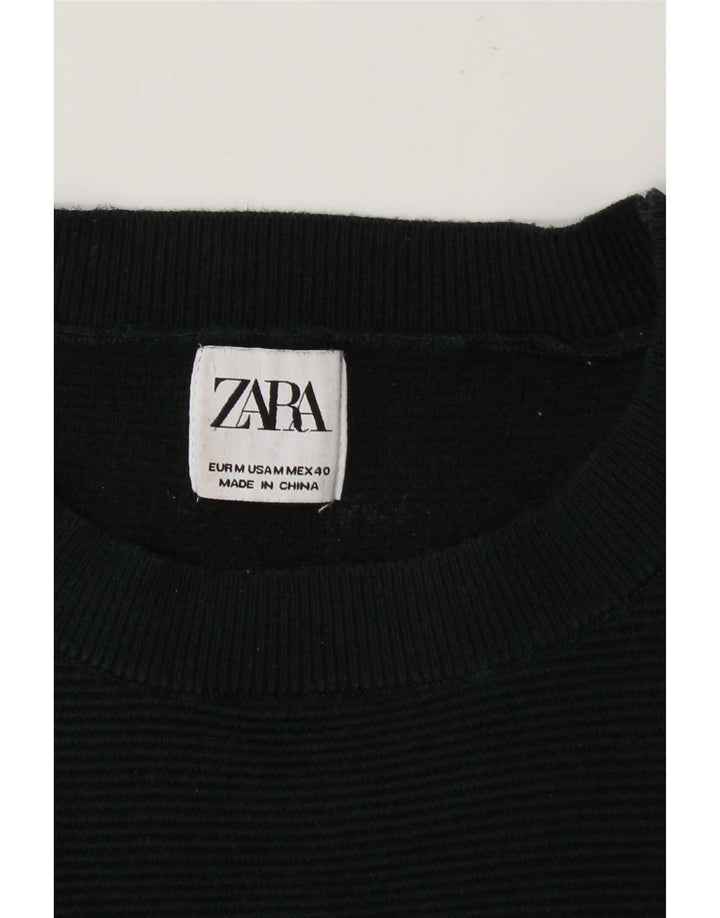 Zara Pull Col Ras Du Cou Homme Vert Moyen