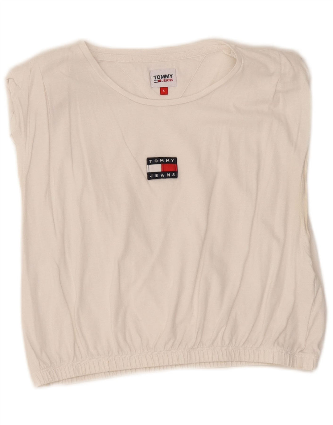 Tommy Hilfiger Womens Crop Vest Top UK 14 Large White
