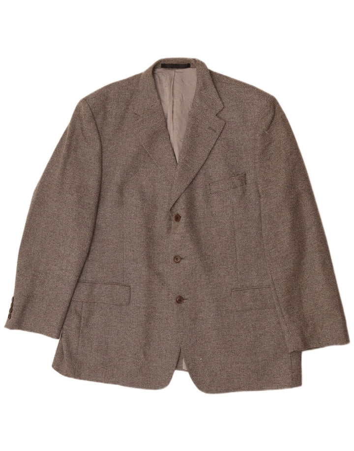 Marks & Spencer Mens 3 Button Blazer Jacket UK 46 XL Grey Wool