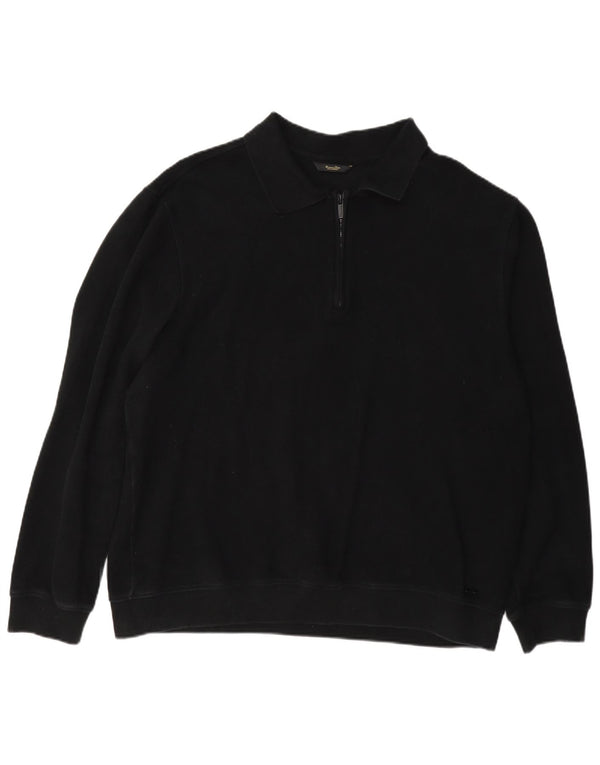 Massimo Dutti Herren-Pullover mit Rollkragen, 2XL, schwarze Baumwolle