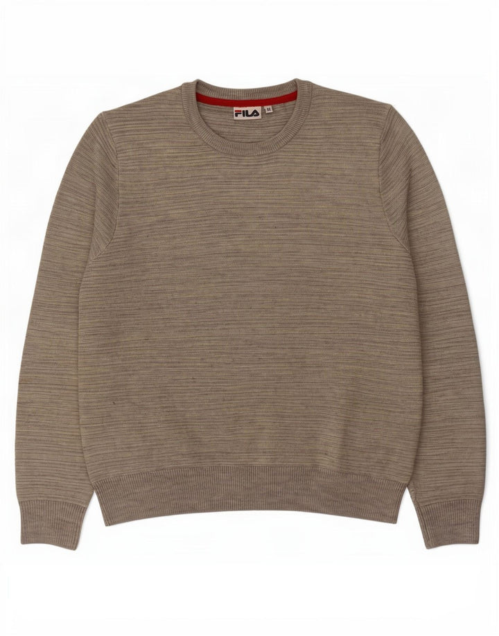 Fila Herre Crew Neck Jumper Sweater Medium Grey Flecked
