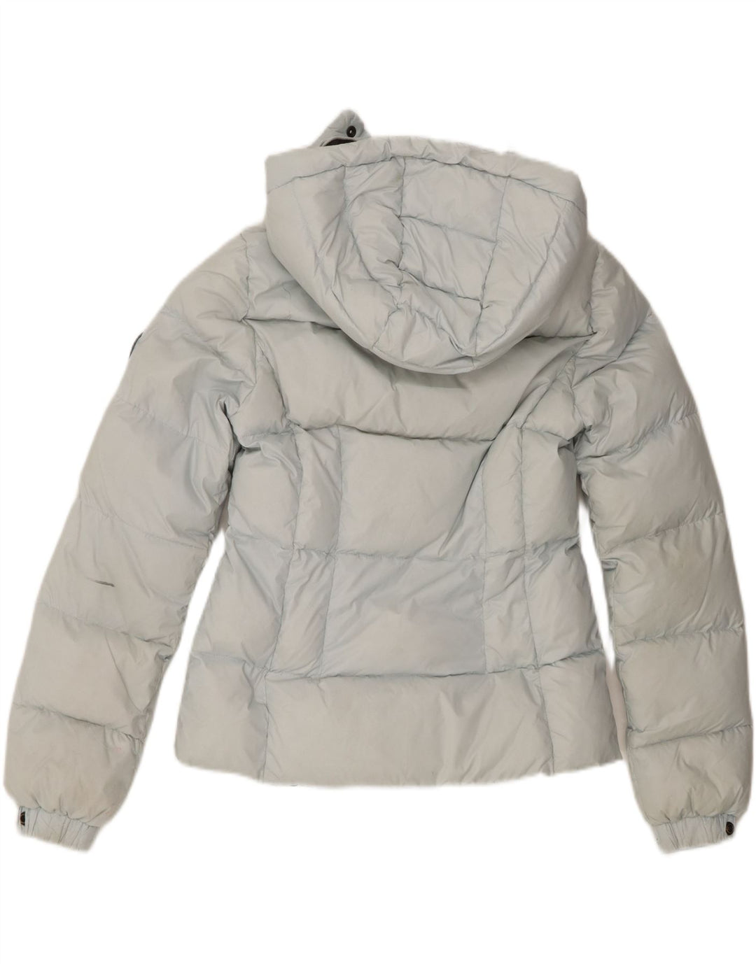 Superdry Wattierte Jacke mit Kapuze für Damen, UK 8, Small, blaues Nylon
