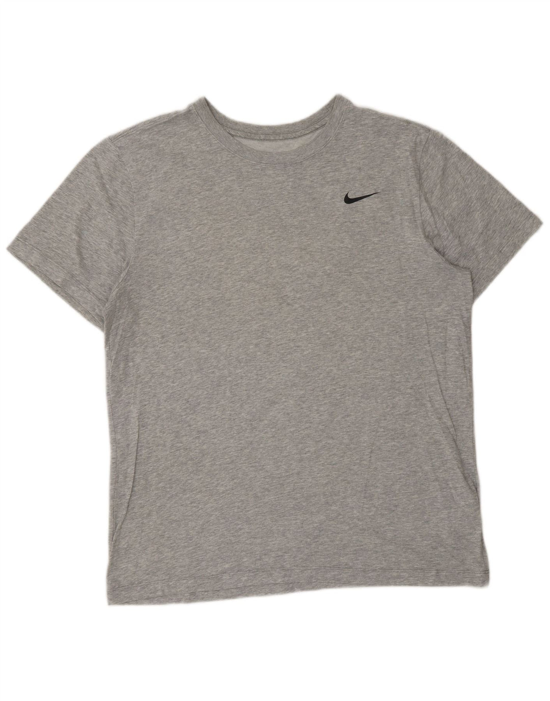 NIKE Mens Dri Fit T-Shirt Top Large Grey Cotton
