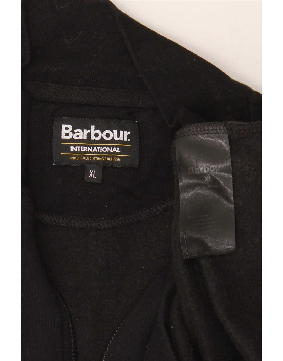 Felpa da uomo Barbour con zip collo maglione XL cotone nero