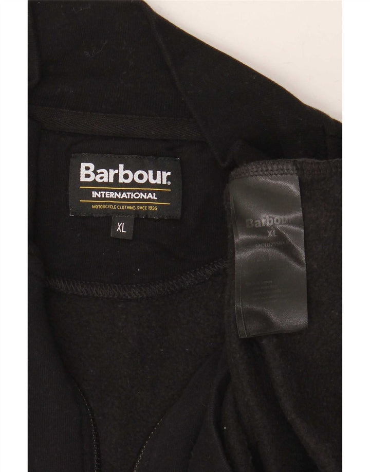 Felpa da uomo Barbour con zip collo maglione XL cotone nero