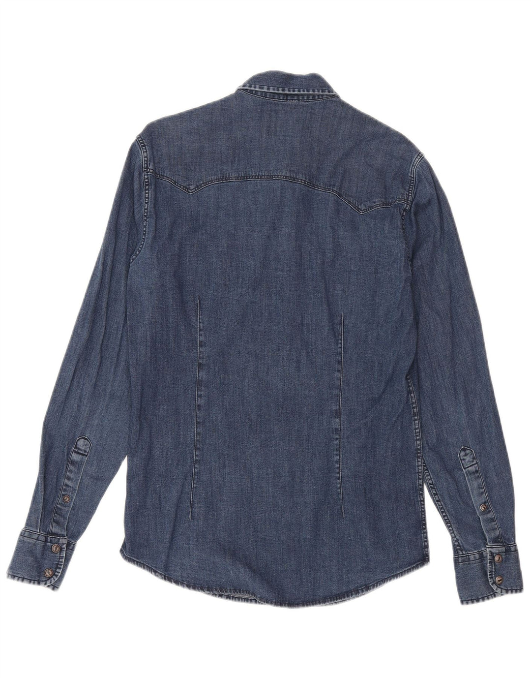 GAS Mens Denim Shirt Small Blue Cotton
