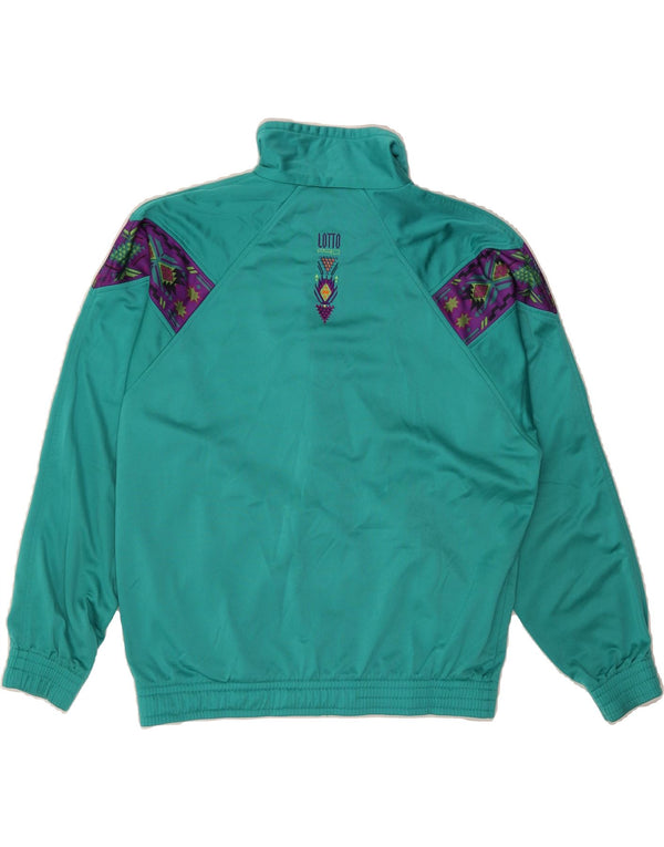 LOTTO Mens Tracksuit Top Jacket Small Green Colourblock