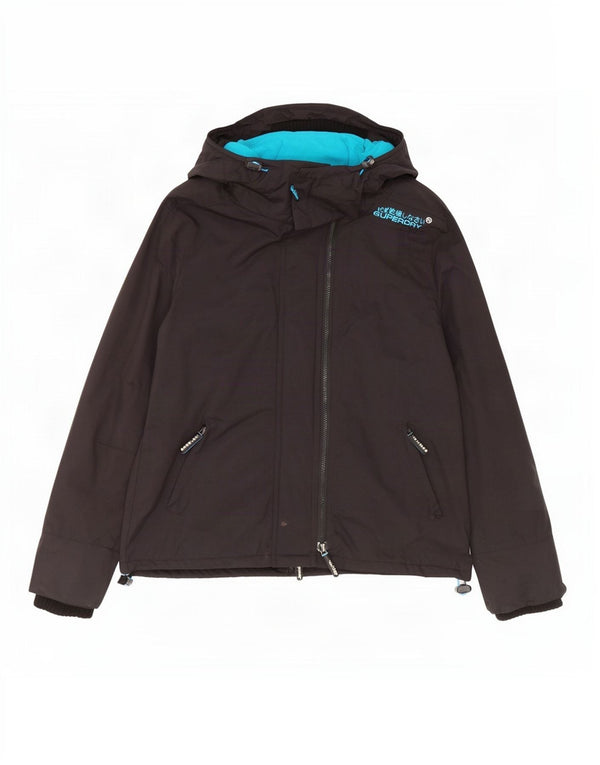Superdry Womens The Windcheater Graphic Windbreaker Jacket UK 18 XL Sort