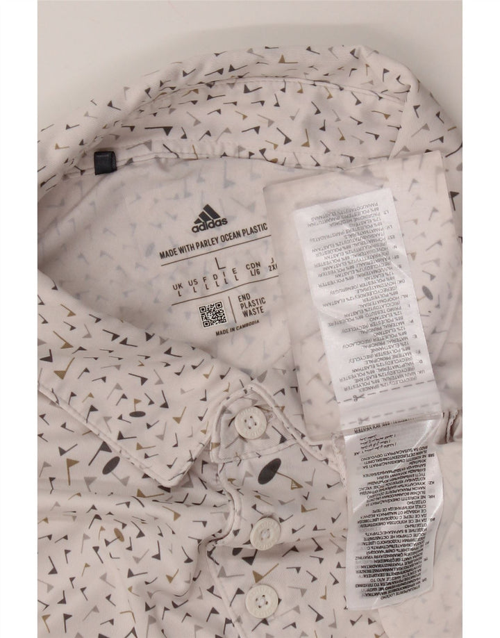 Adidas Herren-Poloshirt, großes, weiß geflecktes Polyester