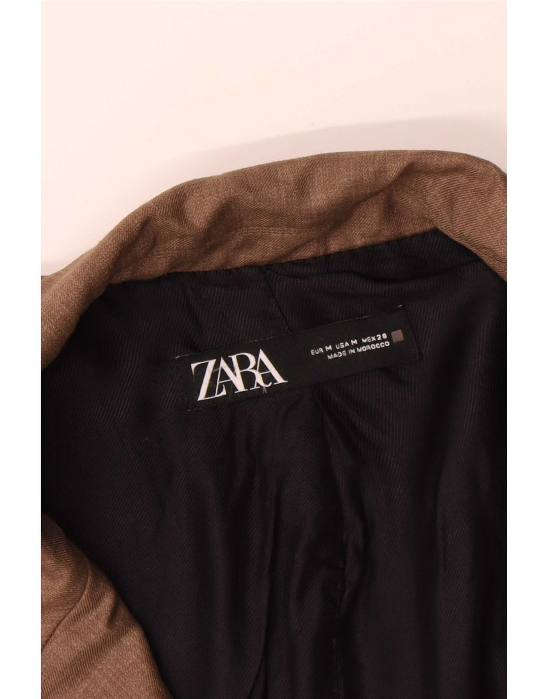 Zara Veste blazer surdimensionnée à double boutonnage pour femme UK 14 Marron moyen