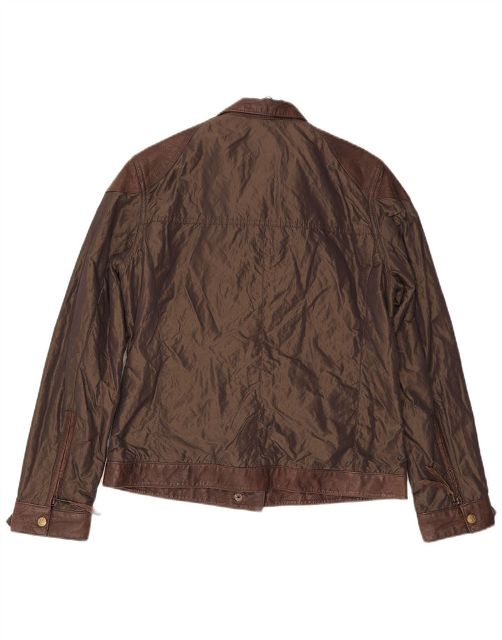 Vintage Womens Utility Jacket UK 14 Medium Brown Polyamide