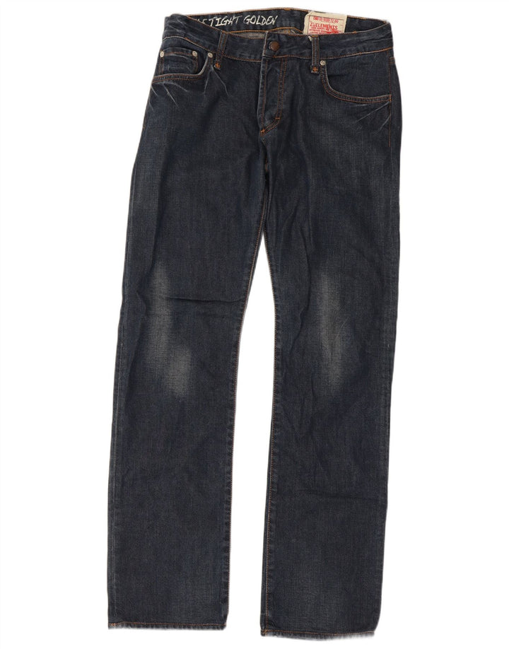 Jeans dritti da uomo Zu Elements W31 L31 cotone blu navy