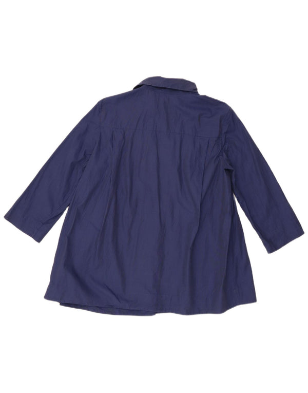 Cos Chemisier à manches 3/4 pour femme UK 8 Small Bleu marine en coton