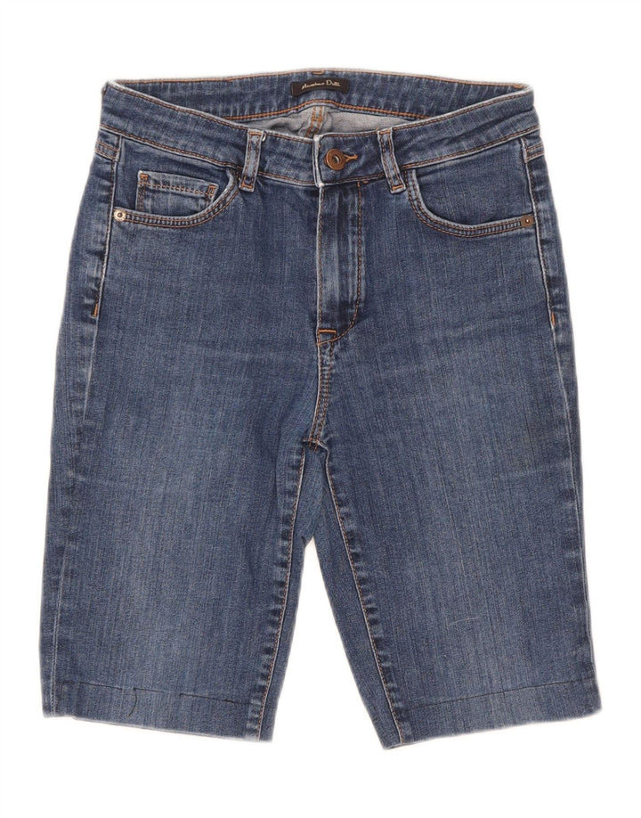 Massimo Dutti Womens Regular Fit Denim Shorts EU 36 XS W26 Blue