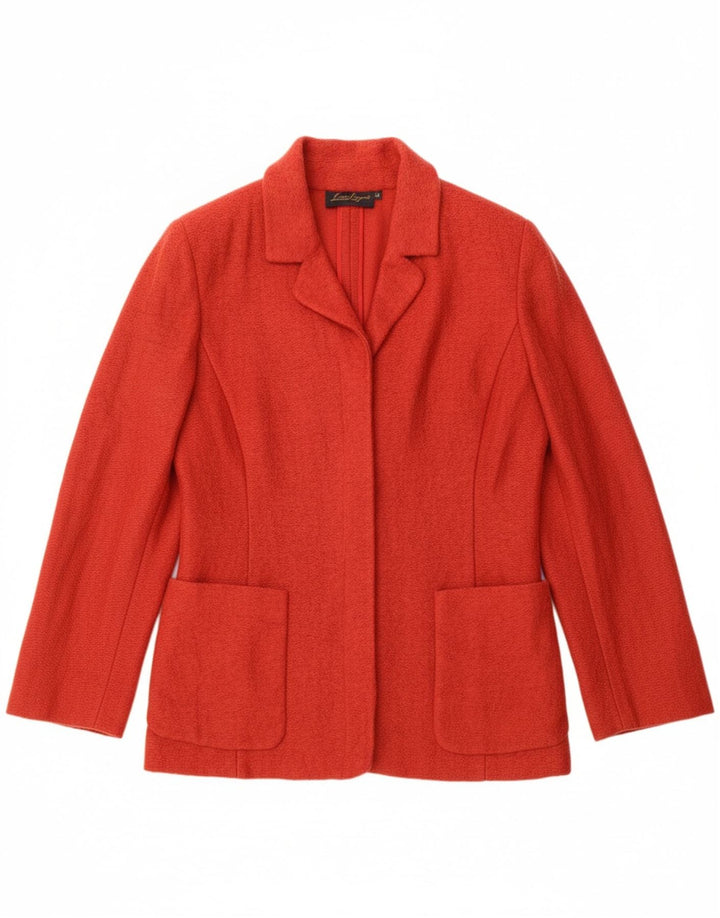LUISA SPAGNOLI Womens Knit Blazer Jacket IT 44 Medium Red Acrylic