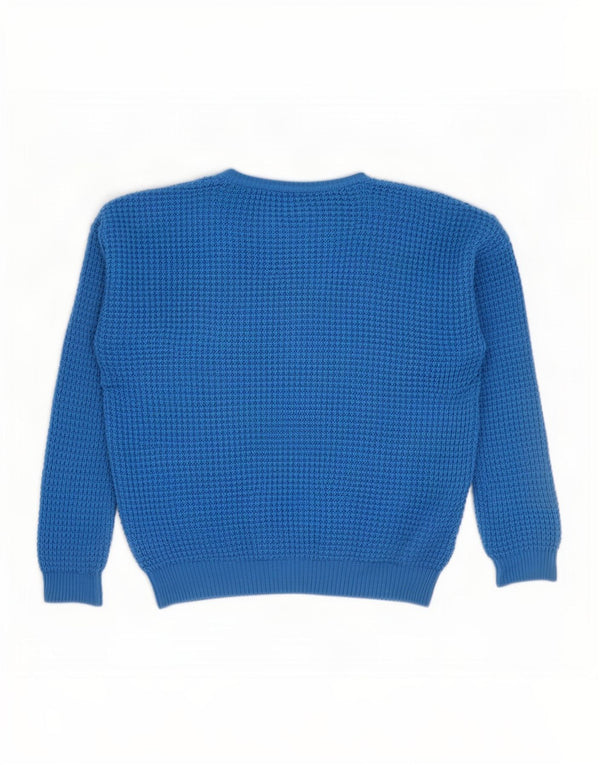 Topshop Pull surdimensionné à col bateau pour femme UK 8 Petit Bleu Acrylique