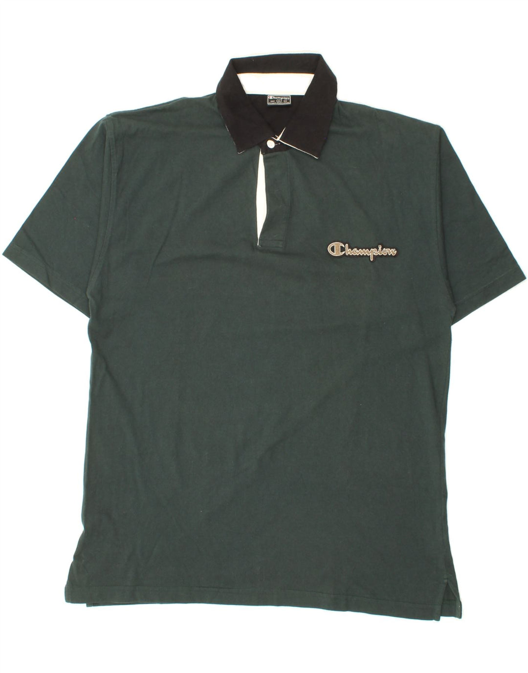 CHAMPION Mens Polo Shirt Large Green Cotton Vintage Champion and Second-Hand Champion from Messina Hembry 