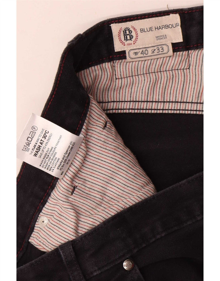 Marks & Spencer Mens Blue Harbour Casual Trousers W40 L33 Navy Blue