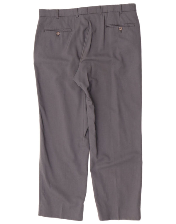 Gerade Herren-Anzughose von Marks & Spencer, W36, L29, graue Schurwolle