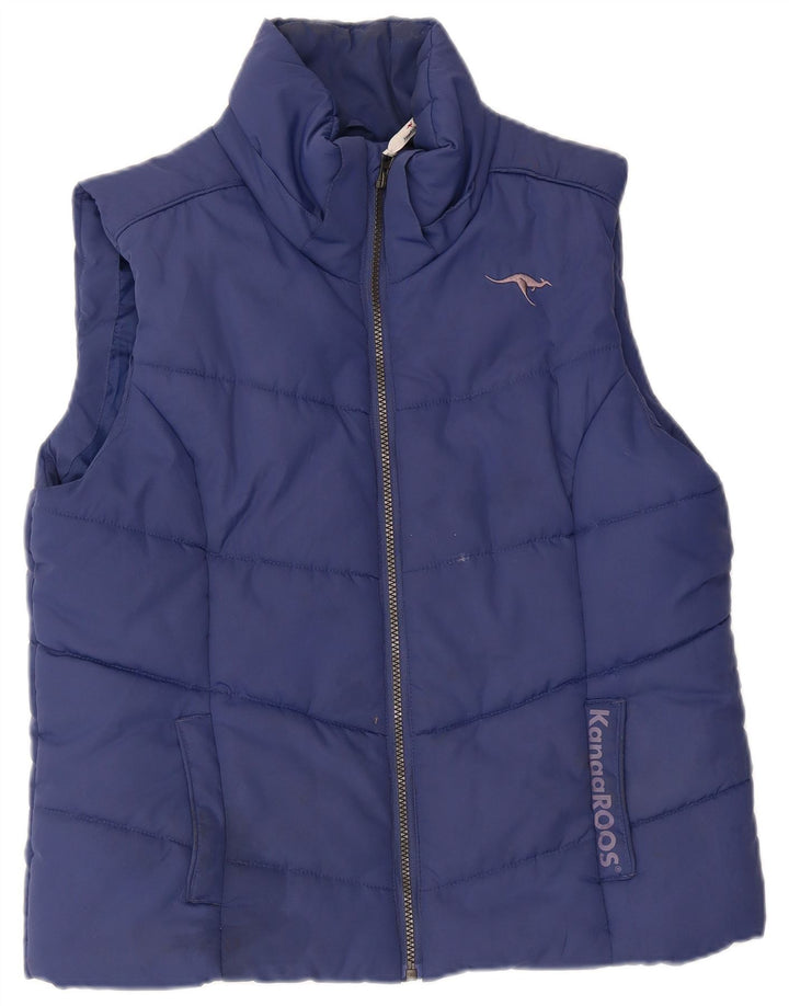 KANGAROOS Mens Padded Gilet UK 16 Large Blue Polyester