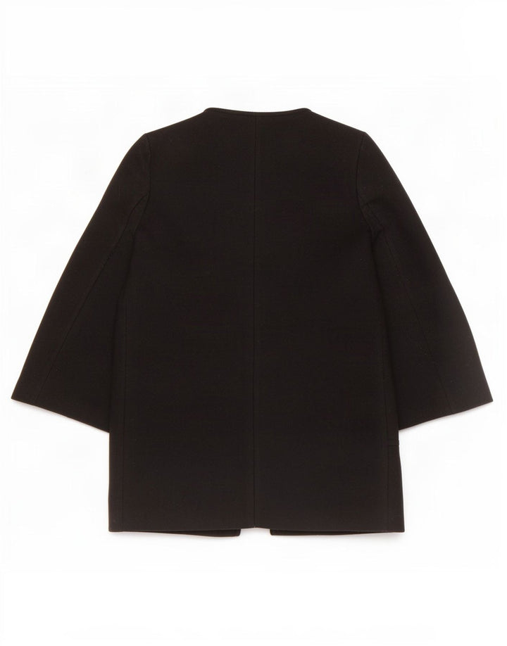 Zara Mujer Abrigo UK 10 Small Lana Negra
